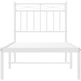 Metalni okvir za krevet s uzglavljem bijeli 80x200 cm | shoptok.hr