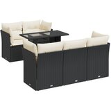 Maison Chic Seti vrtnega pohištva - Vrtna garnitura - Vrtni pohištvo set 6-delna z blazinami črna poli ratan, (21804149) | Shoptok.si