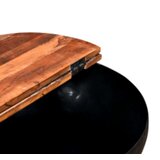 vidaXL Stolić za kavu crni 50 x 27 cm od masivnog obnovljenog drva | shoptok.hr