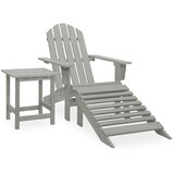 Maison Chic Vrtni Stoli - Stol za vrt Adirondack z naslonom za noge in mizo les jelke siv JS609, (21878597) | Shoptok.si