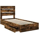 Krevet s od storage s uzglavljem Dimljeni hrast 70 x 190 cm | shoptok.hr