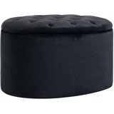  Tapecirana klupa za odlaganje baršunasti izgled ovalna 71x52x42 cm crna | shoptok.hr