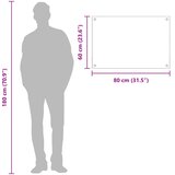  Kuhinjski zid Svijetlo siva 80 x 60 cm Staklo otporno na udarce | shoptok.hr