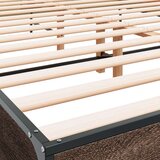  Posteljni okvir rjav hrast 140x200 cm inženirski les in kovina | Shoptok.si