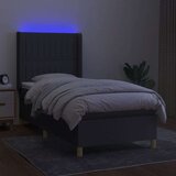  Box spring postelja z vzmetnico LED temno siva 90x190 cm blago, (20789451) | Shoptok.si