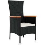  7-dijelni vrtni blagovaonski set s jastucima crni od poliratana | shoptok.hr