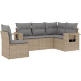 Maison Chic Seti vrtnega pohištva - Vrtna garnitura - Vrtni pohištvo set 5-delna z blazinami bež poli ratan, (21819375) | Shoptok.si