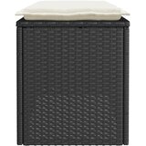  Vrtna klupa s jastukom crna 110x40x44 cm od poliratana | Eponuda.com