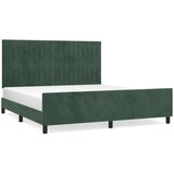 Okvir za krevet s uzglavljem tamnozeleni 160x200 cm baršunasti | shoptok.hr