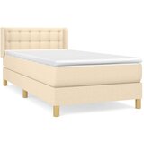  Okvir kreveta s oprugama i madrac krem 80x200 cm od tkanine | shoptok.hr