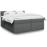  Krevet s oprugama i madracem tamnosivi 200 x 200 cm od tkanine | shoptok.hr