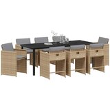  Vrtni set za objed 9 kom. Bež poliratan | shoptok.hr