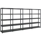 vidaXL Regal s policami 5-nadstropni črn 366x45,7x185 cm plastika Cene