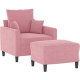  Fotelja s tabureom ružičasta 60 cm baršunasta | shoptok.hr