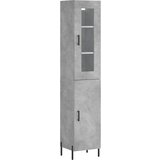 Maison Chic Visoka omara - Komoda - Predalnik betonsko siva 34,5x34x180 cm inženirski les, (21720181) | Shoptok.si