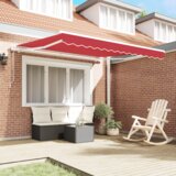 vidaXL Avtomatska retraktibilna tenda Rdeča 350x250 cm, Tenda zamenjava tkanine za okvir 3,5x2,5 m Rdeča | Shoptok.si