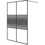 Pregrada za tuš crna 140 x 195 cm s prozirnim staklom ESG | shoptok.hr