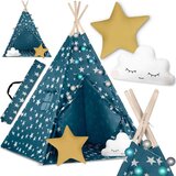  Teepee šator za djecu s nukido svjetlima - plavi | shoptok.hr