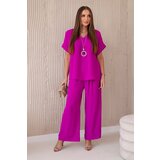 Kesi Włoski Set with necklace blouse + pants dark mint | Shoptok.si