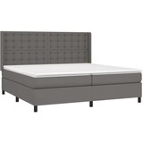  Krevet s oprugama i madracem sivi 200x200 cm od umjetne kože | shoptok.hr