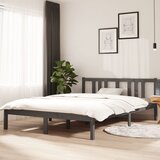 Maison Chic Posteljni okvir - Dvoposteljna postelja - Zakonska postelja siv iz trdnega lesa 140x200 cm-J15080, (21770651) | Shoptok.si
