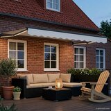 Ručna zlačivna tenda s LED diodama Bijela i antracit 3 x 2 m | shoptok.hr
