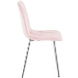 Libra stolica - svijetlo ružičasti baršun / kromirane noge x 3 | shoptok.hr