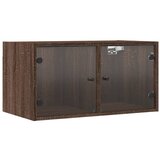Furnova Stenska omarica s steklenimi vrati 2 kosa hrast 68,5x37x35 cm, (21949620) | Shoptok.si