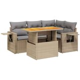 vidaXL 5-dijelni vrtni set sofa s jastucima bež od poliratana | shoptok.hr