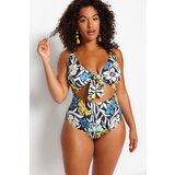 Trendyol Curve Plus Size Swimsuit - Multicolor - Graphic | shoptok.hr