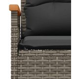  Vrtna klupa s jastucima 116 x 62,5 x 74 cm siva od poliratana | shoptok.hr