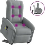 vidaXL Masažni naslonjač na podizanje od tkanine svjetlosivi | shoptok.hr