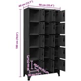 Ormarić s ključem antracit 90 x 40 x 180 cm čelični | shoptok.hr