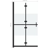  Sklopiva pregrada za tuš napola matirano ESG staklo 110x190 cm | shoptok.hr