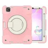 Ovitek za iPad Mini 6 z vrtljivim stojalom in ramenskim pasom Roza, (22025922)