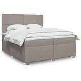 vidaXL Box spring postelja z vzmetnico taupe 200x200 cm blago, (21302323) | Shoptok.si