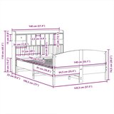 vidaXL Krevet s regalom za knjige bez madraca 140x190 cm od borovine | shoptok.hr
