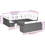  14-dijelni set vrtnih sofa s jastucima poliratan Bež | shoptok.hr