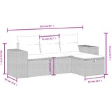  4-dijelni set vrtnih sofa s jastucima bež od poliratana | shoptok.hr