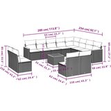 13-dijelni set vrtnih sofa s jastucima poliratan crni | shoptok.hr