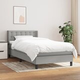 vidaXL Box spring postelja z vzmetnico svetlo siva 90x190 cm blago Cene
