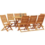 vidaXL 9-delni vrtnarski jedilni set iz trdnega lesa akacije | Shoptok.si