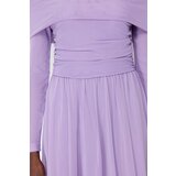 Trendyol Lilac Carmen Collar Tulle Long Evening Dress | shoptok.hr
