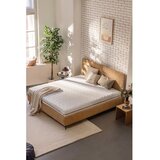 Bonami Selection Bež tapecirani bračni krevet s madracem/letvičastom podnicom 180x200 cm Noira Slim - | shoptok.hr