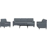 vidaXL Sedežna garnitura 4-delna z blazinami temno siv žamet | Shoptok.si