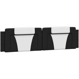  Posteljni okvir z vzglavjem črn in bel 200x200 cm umetno usnje | Shoptok.si