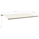 Tenda Avtomatsko zložljiva tenda 600x350 cm krem | Shoptok.si