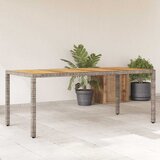  Vrtni stol s pločom od drva bagrema sivi 190x90x75cm poliratana | shoptok.hr