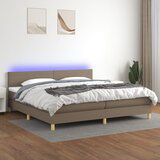 The Living Store Box spring postelja z vzmetnico LED taupe 200x200 cm blago - Box Spring Postelja, (21518920) | Shoptok.si