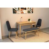 Hanah home vina mini 03 1053 oak anthracite (produžni set trpezarijskih stolova i stolica (6 komada)) | ePonuda.com